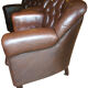 Fauteuil Club en cuir marron