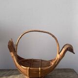 Rattan / woven wicker bird basket