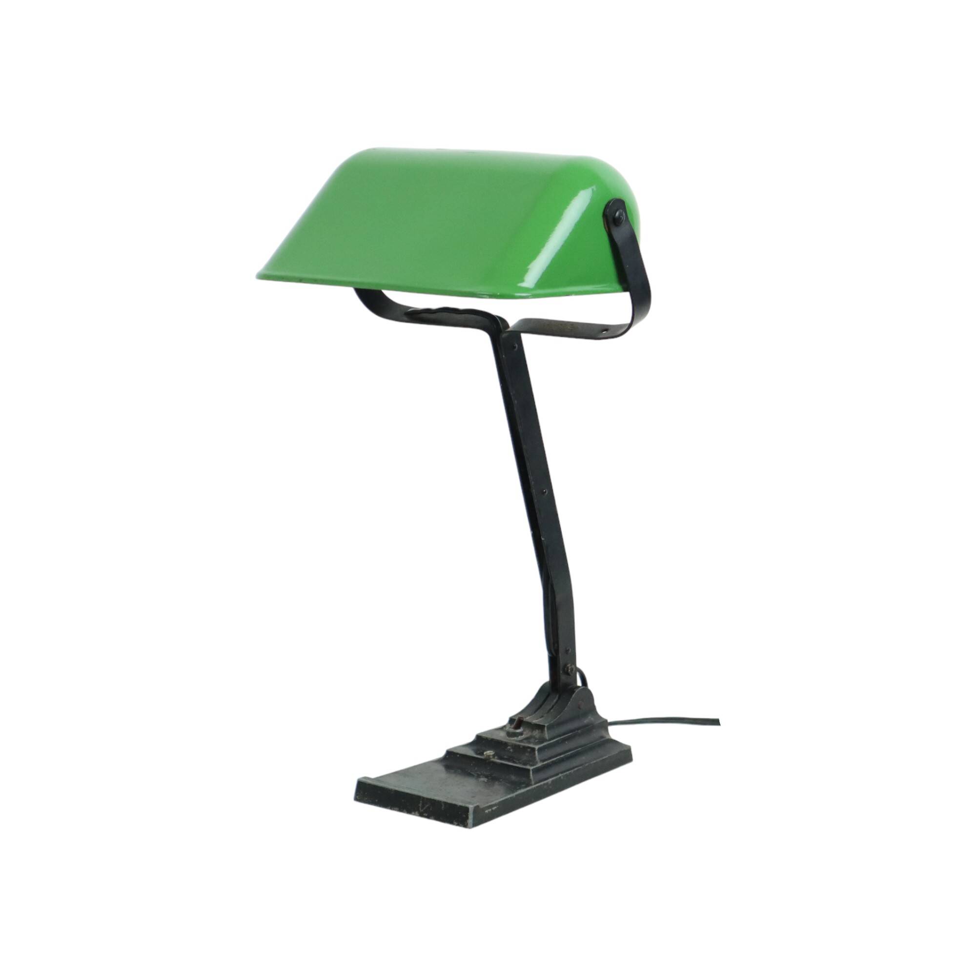 Art Deco Desk Lamp Notary Lamp Erpe Model 52 Enamel Shade Green