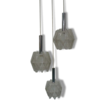 Suspension vintage design en 3 sphères Paul Secon par Sompex (60-70)