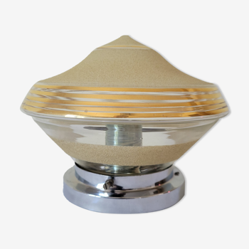 Art Deco ceiling lamp in frosted glass