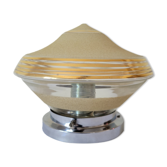 Art Deco ceiling lamp in frosted glass