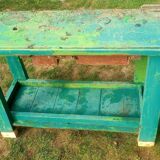 workbench wood patina green
