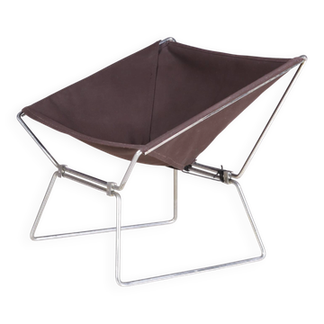 1950s easy chair AP 14 brown canvas Pierre Paulin for A. Polak Netherlands