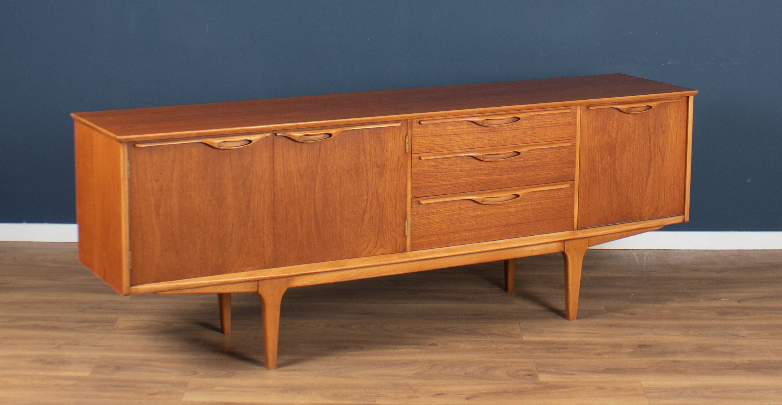 Retro teak 1960s long jentique classic mid century sideboard