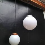 Opaline glass ball pendant lights