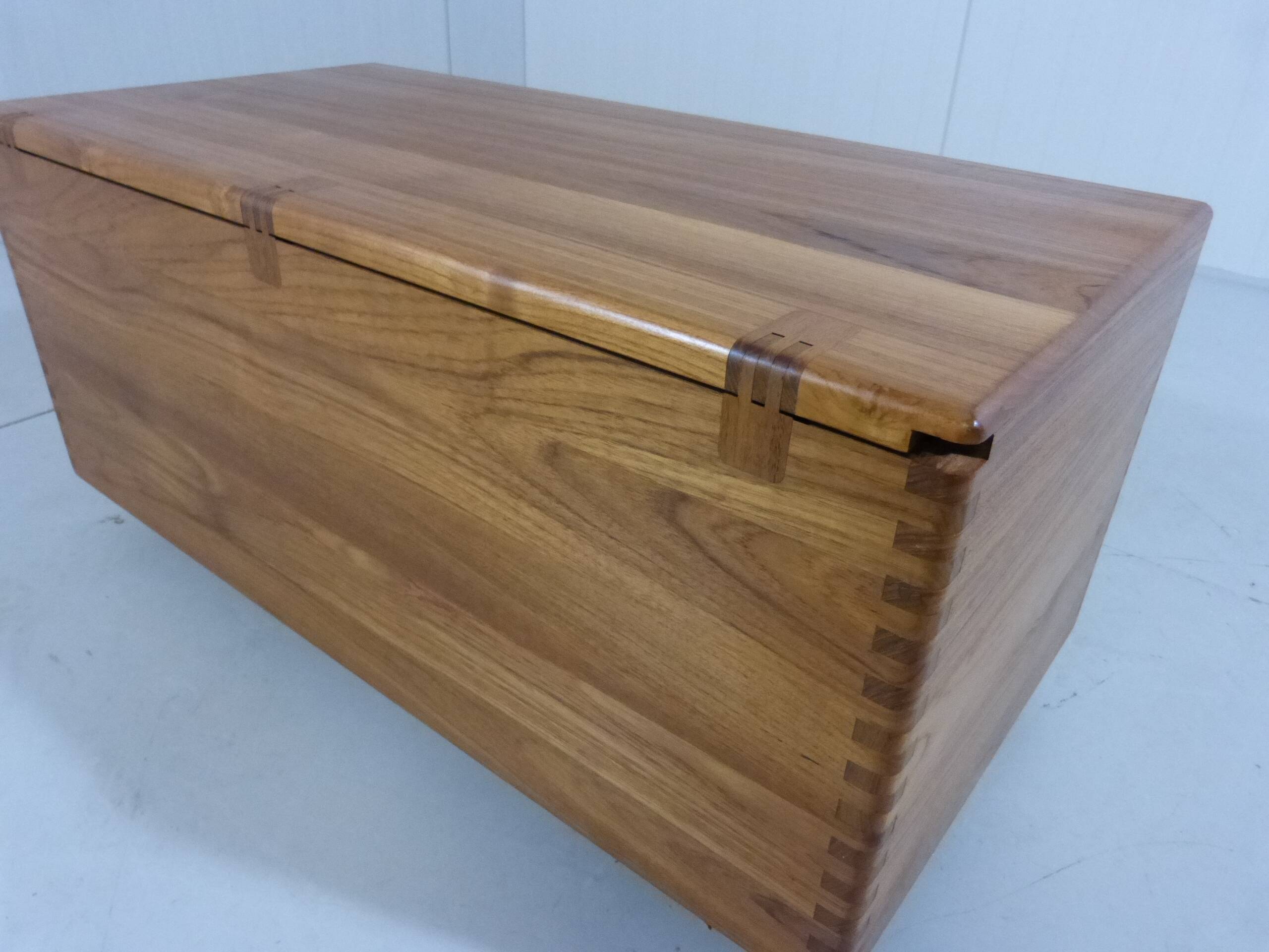 Salin Nyborg Teak Chest / Storage Box / Side Table on Wheels Denmark 1960s