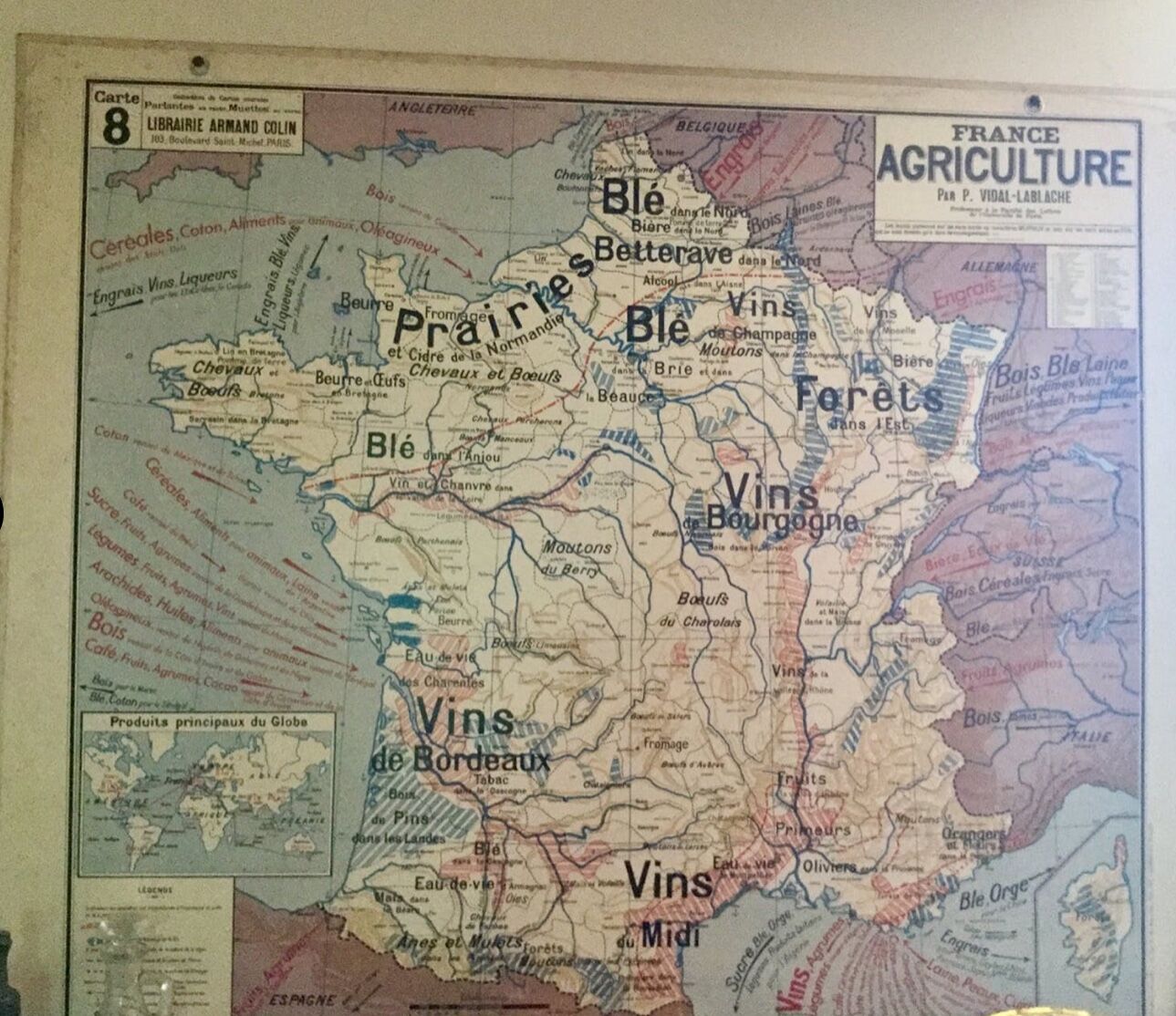 Map of France Vidal Lablache number 8