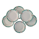 Assiettes plates porcelaine opaque badonviller vintage