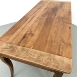 Farm table in solid cherry — Saber legs, Circa 1880