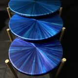 Straw marquetry nesting tables