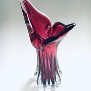 Czech Crystal Art Glass Beak Vase by Jozef Hospodka for Chribska Glassworks, 1950s