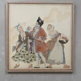 Illustration ancienne encadrée
