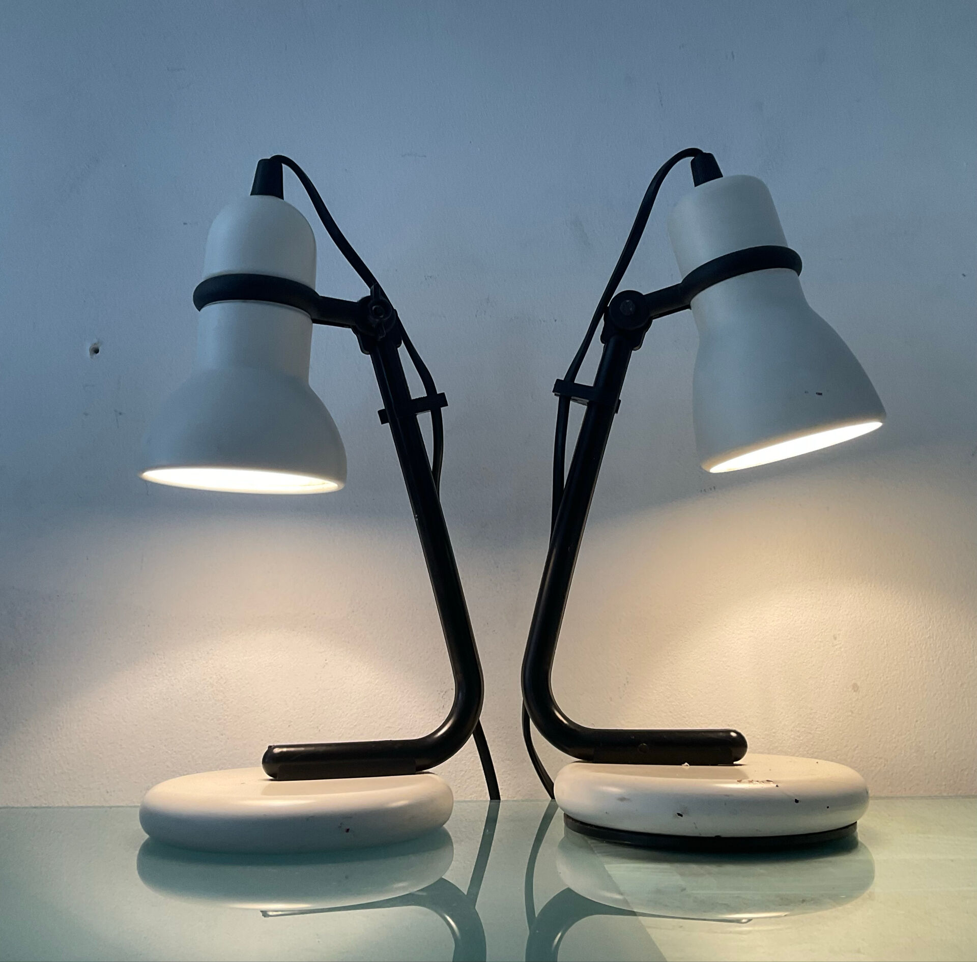 Paire de lampes de bureau articulées des années 70-80