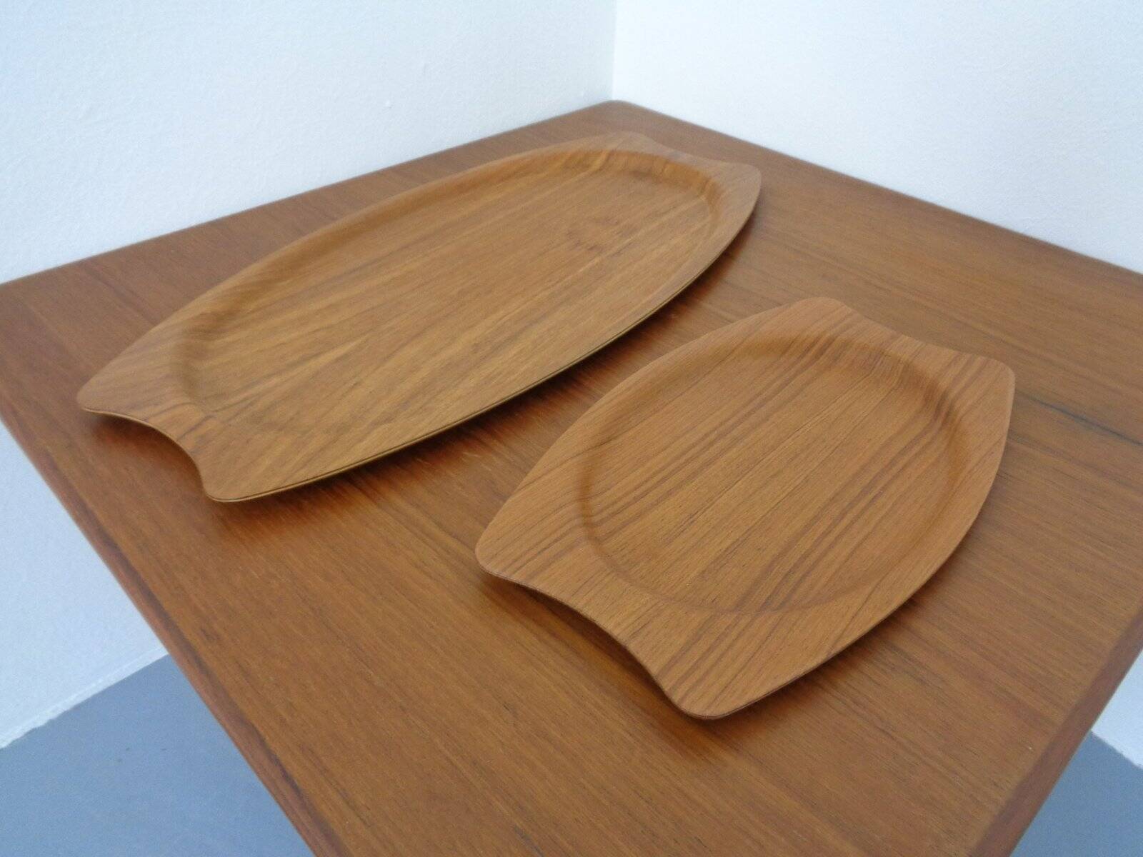 Danish trays in teak from Silva, 1960s, set of 2.