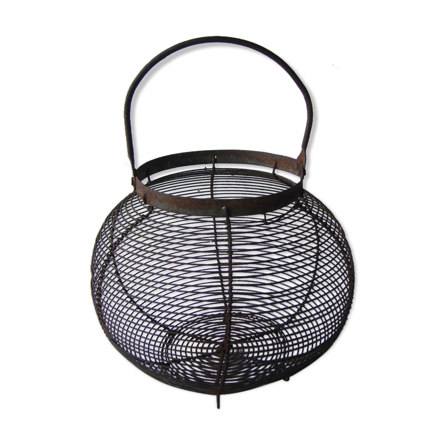 Old metal round salad basket