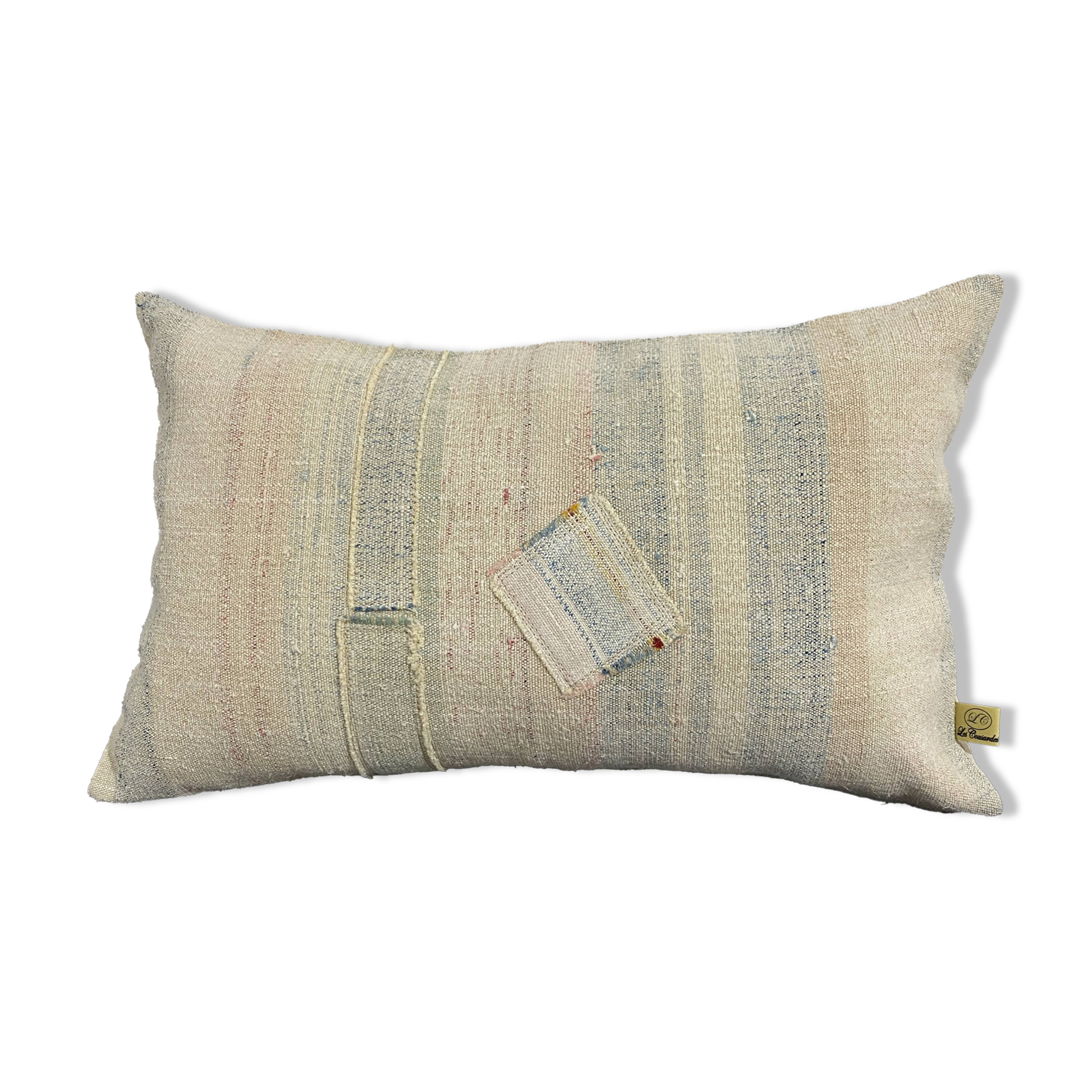 Cushion in vintage canvas Kilim style