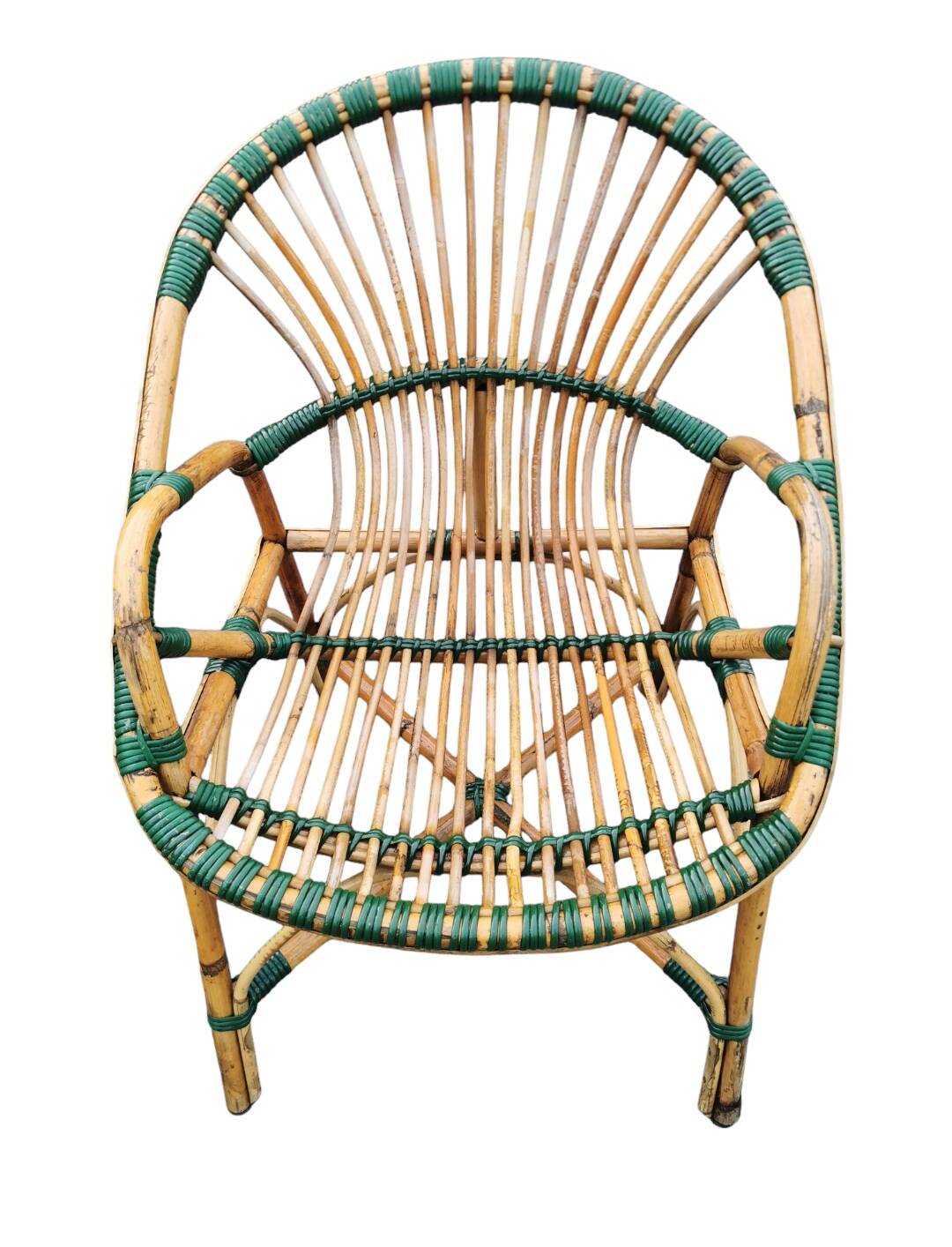 Pair of rattan basket armchairs