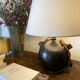 Ceramic lamp, 2M fabric cable, cotton lampshade