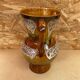 Ancien vase sarreguemines céramique marron moucheté vintage