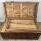 Chinese carved chest made of solid wood — life scenes in bas-relief