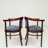 Pair of restored Art Deco style Thonet armchairs in jacquard.