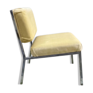 Chauffeuse design vintage - velours jaune