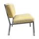 Vintage design armchair in chrome & yellow velvet