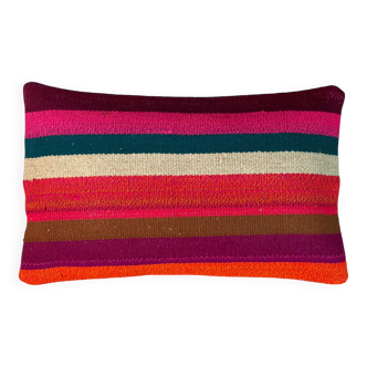 Vintage turkish kilim cushion cover, 30 x 50 cm