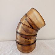 5 textured amber glass bowls – France, 1970s