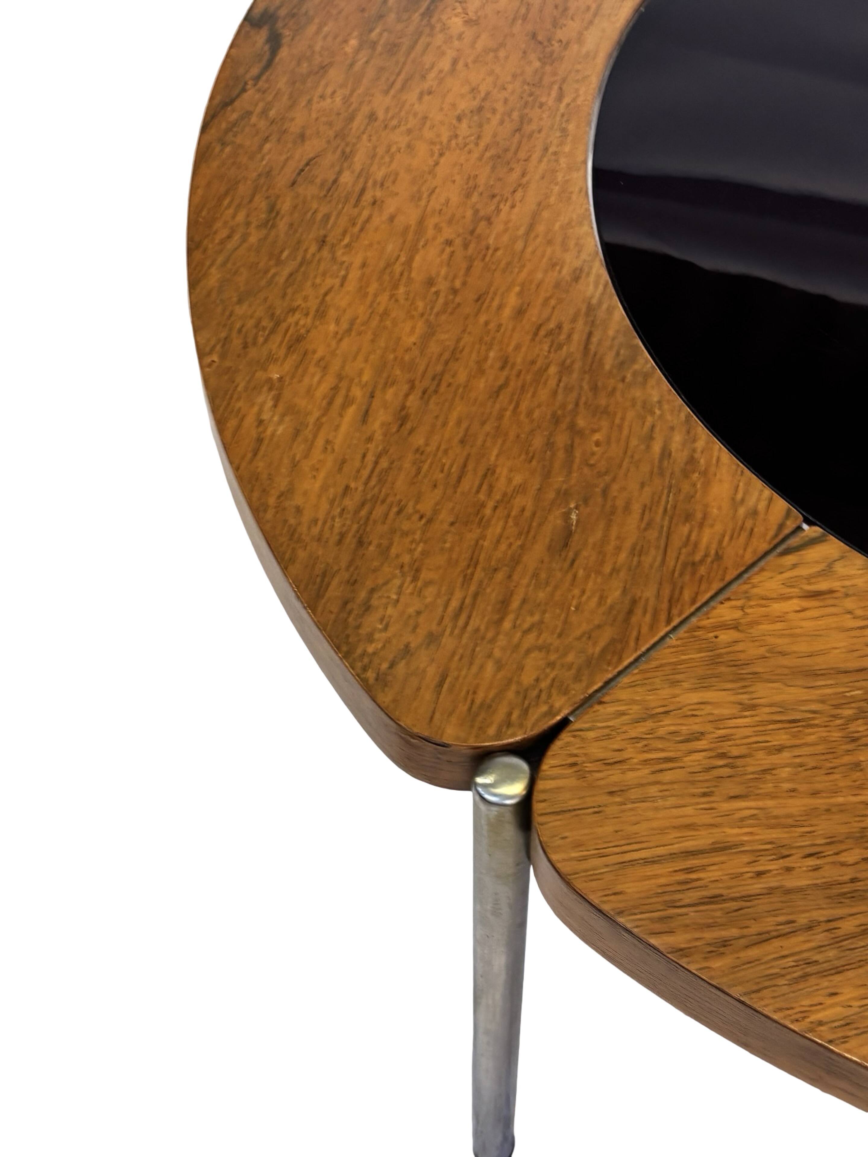 Vintage rosewood coffee table with glass, Denmark, 70s design