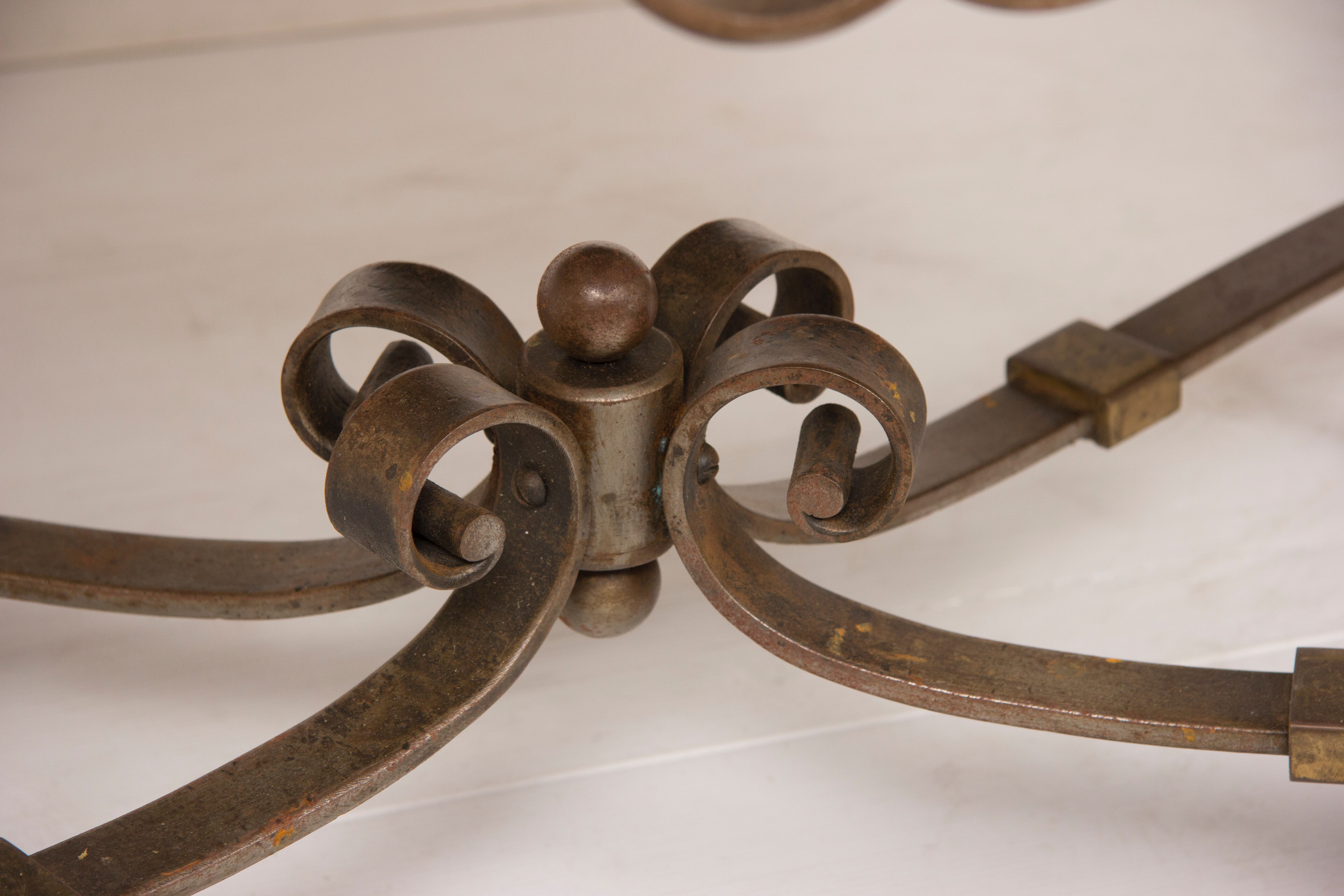 Art Deco marble top table by Piquet Lyon