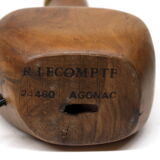 Modernist lamp foot free form in solid walnut by Richard Lecompte