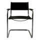 Chrome and black leather armchair