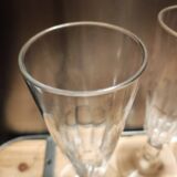 4 champagne flutes with cut sides, late 19th century