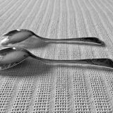 Silver metal salad servers