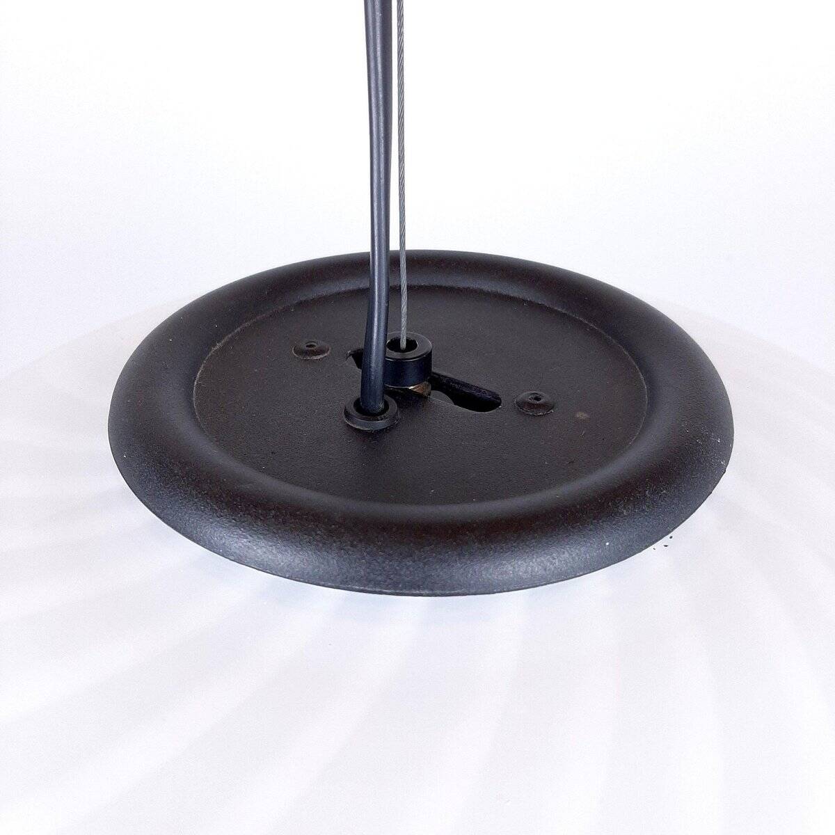 Suspension vintage italienne blanche et noire, années 1980