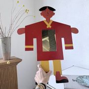 Child's character painted wooden mirror