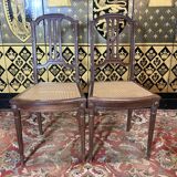 2 chaises Louis XVI en acajou