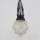 Chandelier, Art Deco suspension in wrought iron and star globe in glass paste.