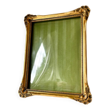Cadre antique en bois doré art nouveau 18,5 cm x 14,5 cm verre convexe