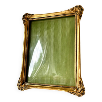 Cadre antique en bois doré art nouveau 18,5 cm x 14,5 cm verre convexe