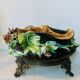 Cache pot, jardinière Napoleon III époque XIXe en barbotine et bronze