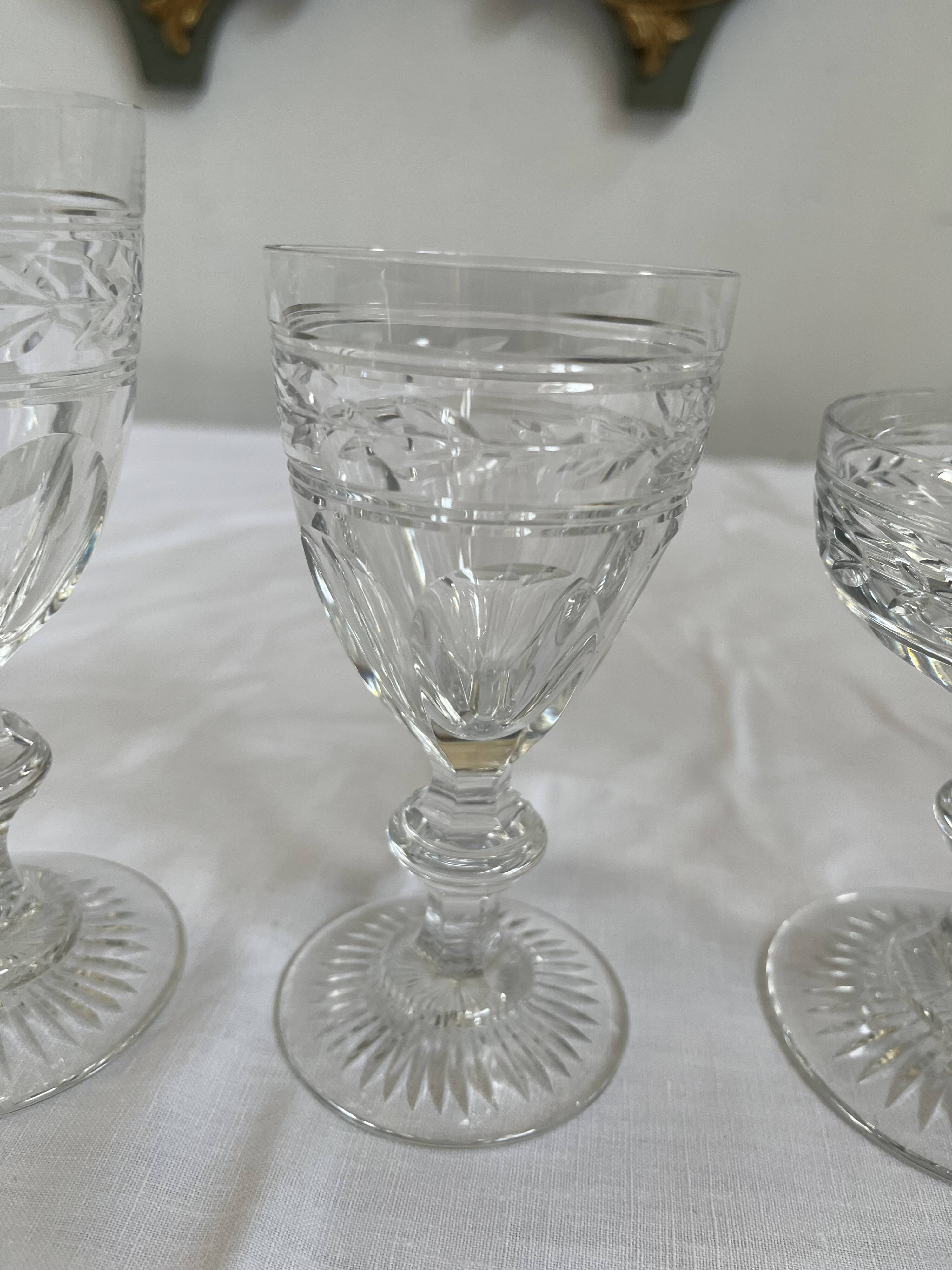suite of 26 glasses + baccarat crystal carafe