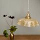 Vintage lampshade pendant light in pale yellow Clichy glass