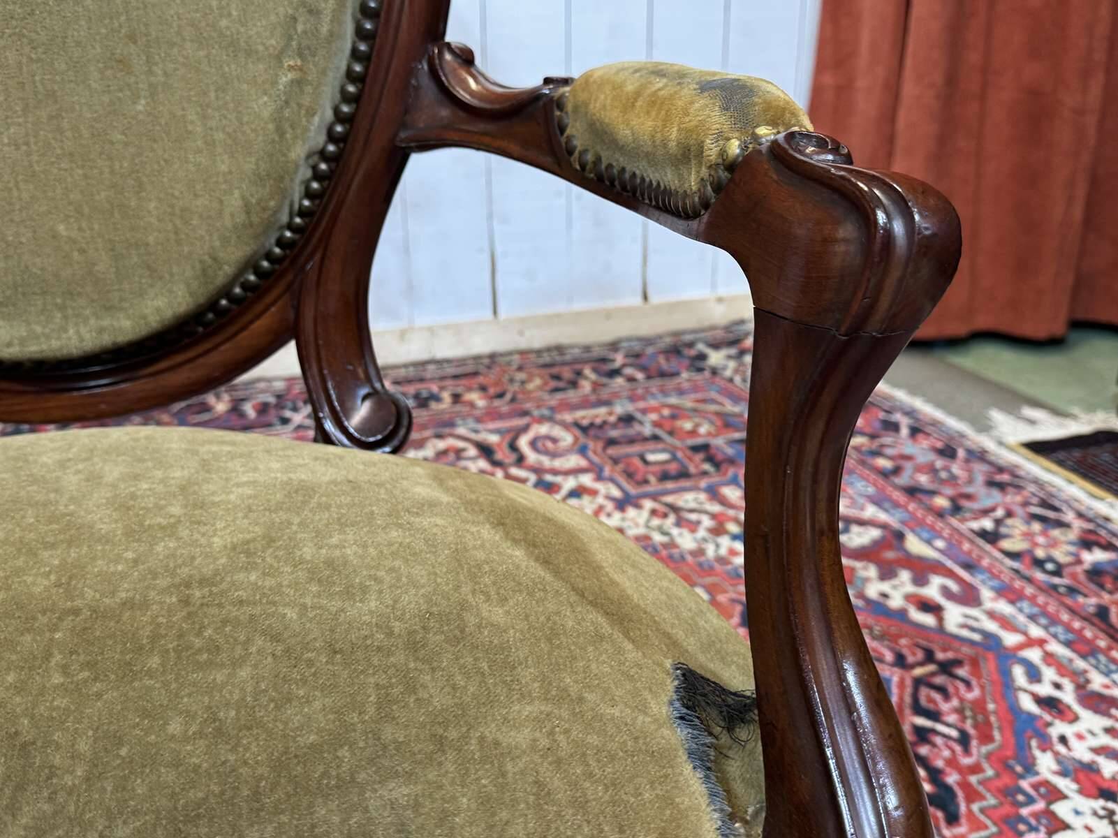 Paire de fauteuils Napoléon III XIXème en acajou