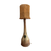Lampe en céramique et corde vintage