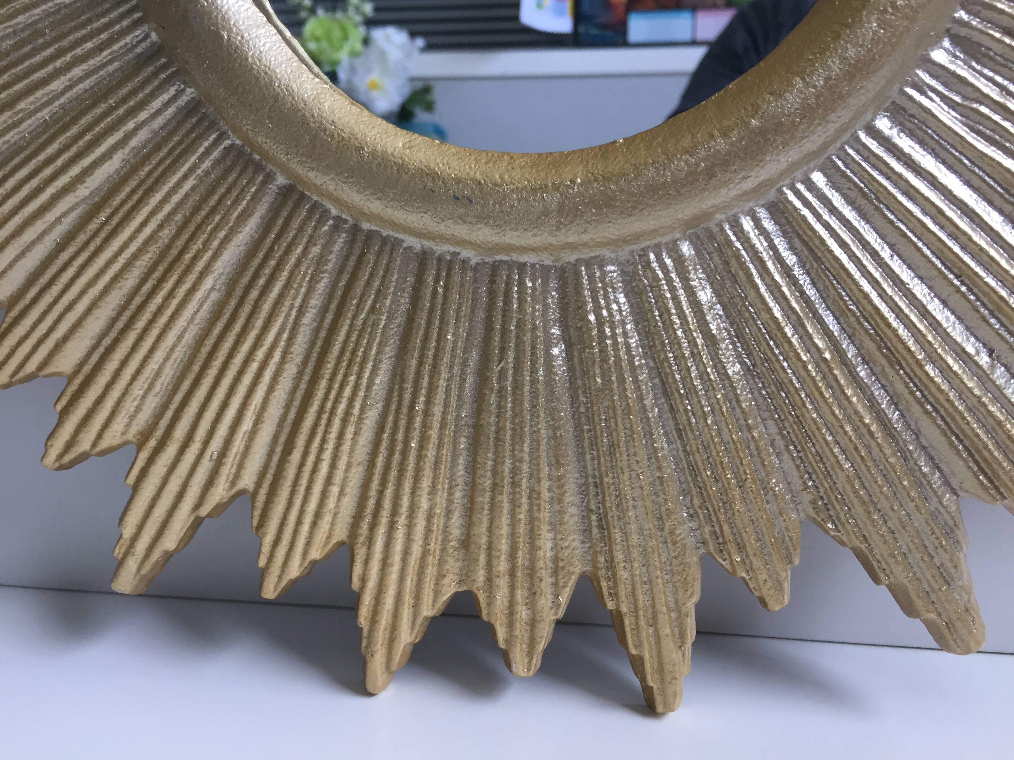 Golden wall sun mirror design baroque modern contemporary style
