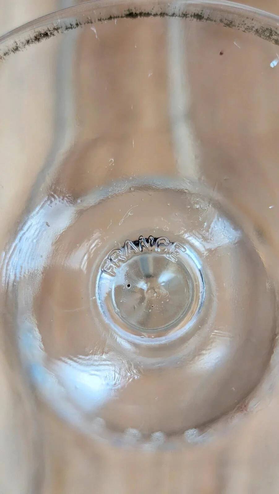 Verre à pied vintage décor peint France années 50