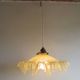 Suspension et son opaline clichy couleur  paille / blanc